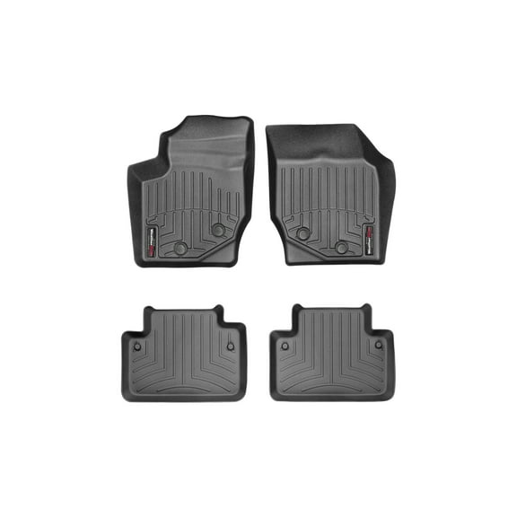 WeatherTech Custom Fit FloorLiners compatible with 2003-2014 Volvo XC90 - 1st & 2nd Row (2-pc. Rear Liner), Black