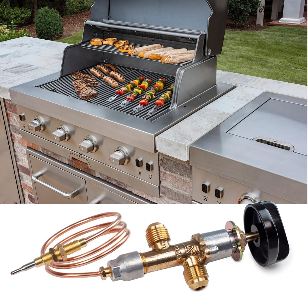 Sinyiin 5Pieces Gas Control Valves and Electrode Igniter Set Metal Texture for Fire Pits