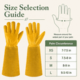 thumbnail image 6 of AIWOGLO Women's Long Leather Gardening Gloves, Floral Cowhide Thorn Proof Garden Gloves with Extended Gauntlet Cuff for Yard Work Rose Pruning, 6 of 8