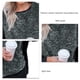 thumbnail image 4 of Top de retales de otoño con dobladillo alto y bajo, cuello redondo de felpa, Top suelto de manga larga, dobladillo dividido cálido, informal para mujer, 4 of 5
