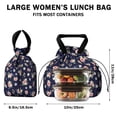 thumbnail image 5 of Pioneer Flower Floral Print Pattern Drawstring Lunch Bag Women - Drawstring Lunch Bag Insulated for Work Office - Stain-Resistant Large Lunchbags for Women with Multi-Pockets, 5 of 6