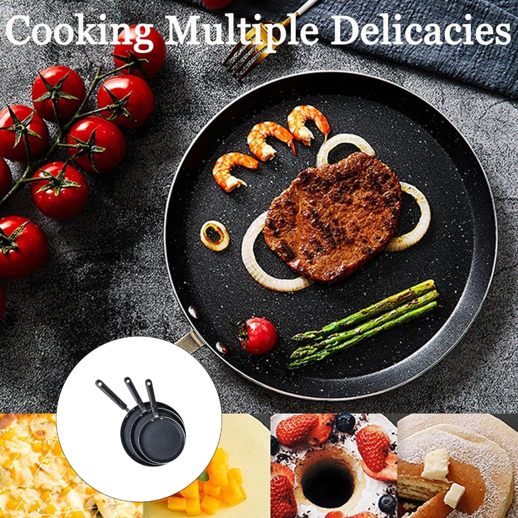 Cooking Aluminum Frying Pan 3 Size Nonstick Skillets Requires Less Oil Nonslip Grip Homes Kitchen Essential