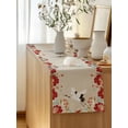 thumbnail image 5 of Table Runner 36 Inches Long for Kitchen Dining, Rustic Crane Dresser Scarf Farmhouse, Dining Table Decorations for Wedding/Parties, Vintage Red Teal Spring Floral Botanical 13 x 36 In, 5 of 8