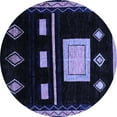 thumbnail image 1 of Ahgly Company Machine Washable Indoor Round Oriental Blue Modern Area Rugs, 7' Round, 1 of 4