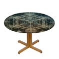 thumbnail image 3 of BCIIG Sacred Geometry Metatron's Cube Round Table Cover Stain Resistant Washable Indoor Outdoor Tablecloth Kitchen Dining Wedding Parties 100% Polyester Fiber 31-35, 3 of 8
