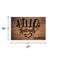 thumbnail image 5 of Personalized Planet 27x18 Hello Friends Doormat with Custom Family Name Printed on Brown Rectangular 1/4” Thick Non Slip Mat with Heart Design for Kitchen Hallway Deck or Porch, 5 of 6