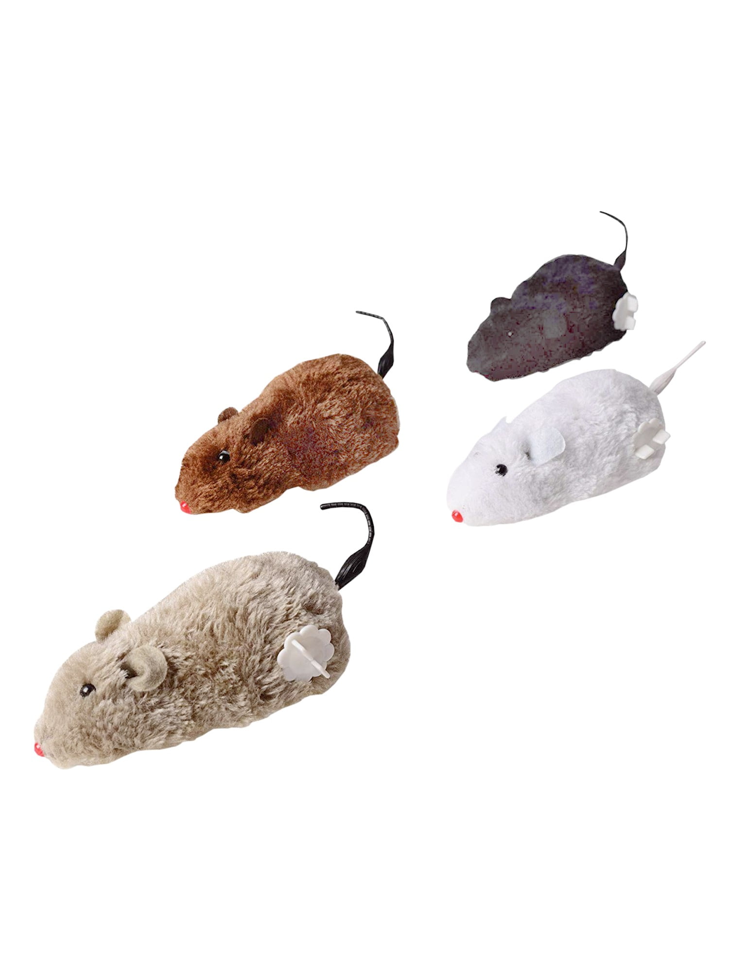 Smartworks WindUp Rat Race Toys Pack of 4 WindUp Rats that Race, Scurry & Twirl Tails