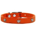 thumbnail image 2 of Mirage Pet Products Leather Star Dog Collar, Orange, S/M, 2 of 3
