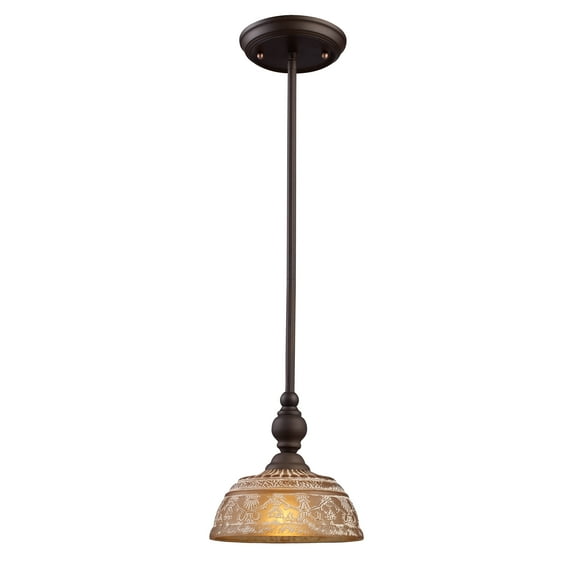 Elk Home 8-Inch Wide Norwich Mini Pendant, Traditional, Oiled Bronze