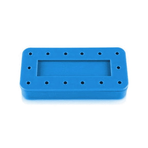 Plasdent 400BRS-2 Rectangular Bur Block Magnetic 14 Burs Capacity Spectrum Blue