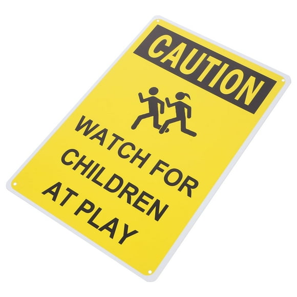 Kids Playing Caution Sign Metal Street Sign Street Warning Sign Slowing Down Street Sign
