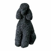 Sandicast MS410 Mid Size Black Poodle Sculpture, Sitting