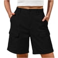 thumbnail image 2 of Inglocry Bermuda Shorts for Women Cargo 2026 Summer Casual High Waisted Shorts Outdoor Beach Vacation Clothes with 6 Pockets Black S, 2 of 6