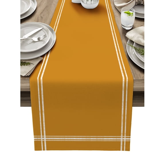 Hokiten Table Runners 70 Inches Long Dress Scarves, Ginger Yellow Solid, Farmhouse Coffee/Dining/Kitchen Table Decor, Holiday Table Runner, Pure Color 13x70 Inch