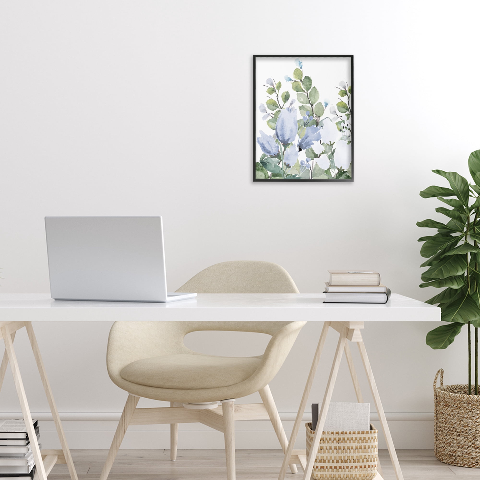 Stupell Industries Blue Spring Botanicals Black Framed Giclee Art, design by Kim Allen