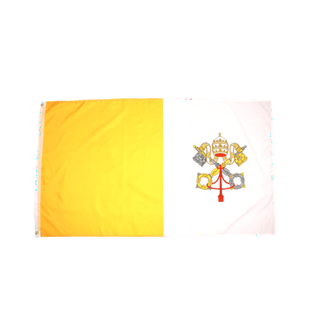 Vatican City Flag - 3x5 Foot Vatican City Flag Double Stitched with Brass Grommets | 3 by 5 Foot Premium Indoor Outdoor Polyester Banner Flag