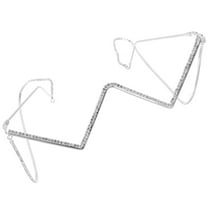 RENACLIPY Stylish Rhinestone Half Frame Glasses Decorative for Ladies