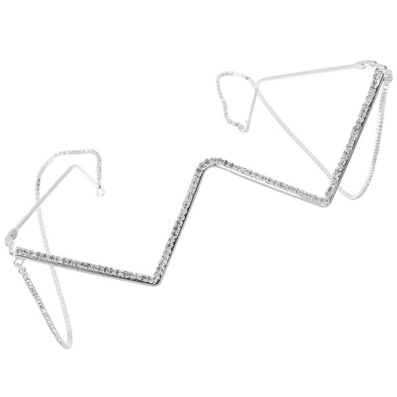 RENACLIPY Stylish Rhinestone Half Frame Glasses Decorative for Ladies