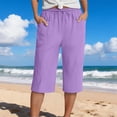 thumbnail image 4 of TRUBKH Shorts for Women Basketball Active Shorts Moisture Wicking Outing Shorts Soft Women Workout Shorts Cute Shorts Women Beach Shorts Summer Trendy with Lace Up Flowy Shorts Purple S, 4 of 9