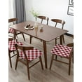 thumbnail image 4 of Dining Room Chair Cover,Country Style Gray and White Gingham Buffalo Check Elastic Stretch Chair Slipcovers Super Fit Desk Seat Cover Removable Kitchen Chair Set of 4, 4 of 5