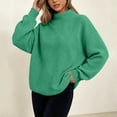 thumbnail image 5 of Xdegoge Women's Mock Neck Oversized Sweater Long Sleeve Textured Chunky Knit Pullover Jumper Fall Winter Casual Knitwear, 5 of 8