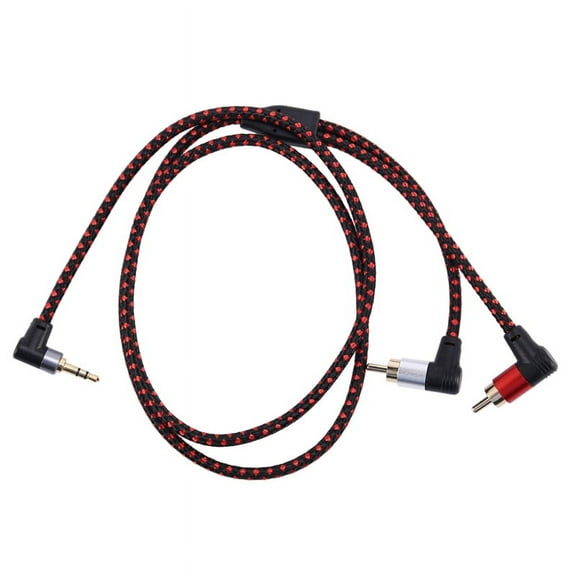 90 Degree 3.5mm Male to 2 Male Cable Right Angle Stereo AUX Y Splitter Cord Microphone Jack Plug for Laptop 1M