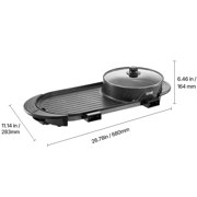 VEVOR Hot Pot with Grill, 2200W 2-in-1 Electric Smokeless Grill and Hot Pot, Korean BBQ Shabu Shabu Hotpot with Separate Dual Temperature Control, Non-stick Pan, for 1-6 People Family Dinning