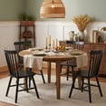 thumbnail image 4 of Dayalane Farmhouse Windsor Dining Chairs Set of 4, Solid Wood Spindle Back Dining Side Chairs, Mid-Century French Country Oak Kitchen Chairs for Dining Room Living Room Kitchen Restaurant, Black, 4 of 17