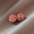 thumbnail image 4 of enjoywould 1 Pair Stud Earrings Fake Piercing Rhinestone Cubic Zirconia Inlaid Temperament Shiny Decoration Personality No Ear Hole Magnet Earrings Jewelry Accessory, 4 of 5
