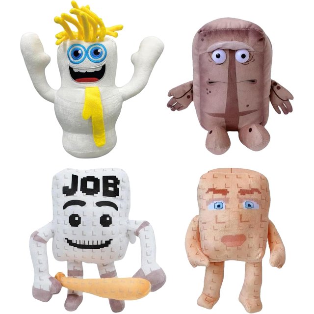Robar un juguete de peluche Brainrot, lindo animal de peluche suave, regalo coleccionable para fanáticos de los juegos (color K),4pcs B