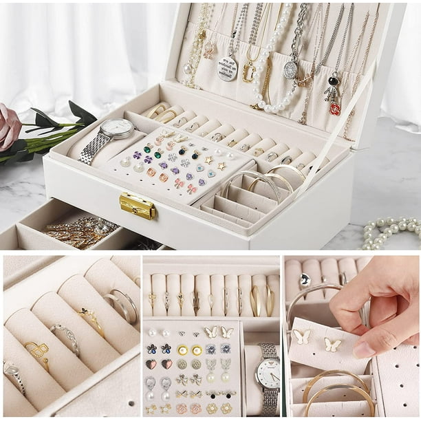 Fancyes Caja De Almacenamiento De Joyería De Piel Sintética