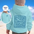 thumbnail image 2 of OOOUM Toddler Kids Tropical Graphic Hoodies Drawstring Hood Soft Pullover Solid Color Vacation Casual Sweatshirt Sky Blue 6-7 Years, 2 of 6