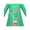 thumbnail image 4 of Robe Fille Verte Noël Renne Père Noël Cadeau Cheminée 5 Ans, 4 of 5