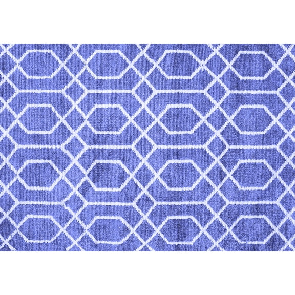 Ahgly Company Indoor Rectangle Trellis Blue Modern Area Rugs, 5' x 7'