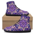 thumbnail image 7 of POLERO Women's Purple Boho Floral High Top Basketball Barefoot Shoes for Women Ladies Fashion Walking Shoe Running Athletic Sneaker Business Office Work Fitness Training Shoe, 7 of 7