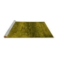 thumbnail image 2 of Ahgly Company Machine Washable Indoor Round Oriental Yellow Industrial Area Rugs, 7' Round, 2 of 4