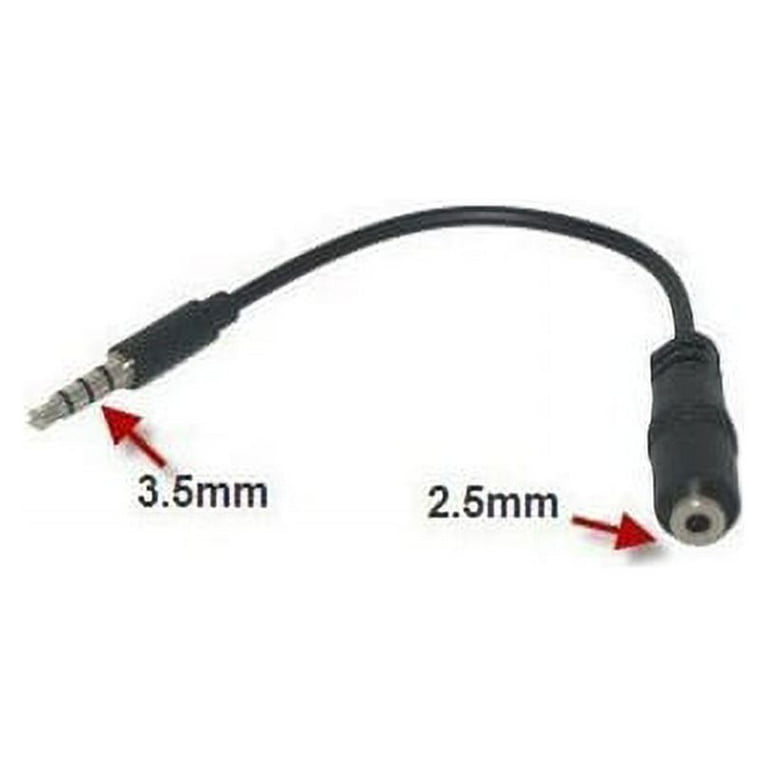 3.5mm Female To 2.5mm Male AUX Headphone Jack Adapter - Gold Plated Connector