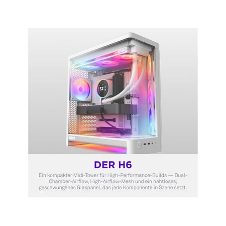 H6 (2026) Compact Dual-chamber ATX Case All White