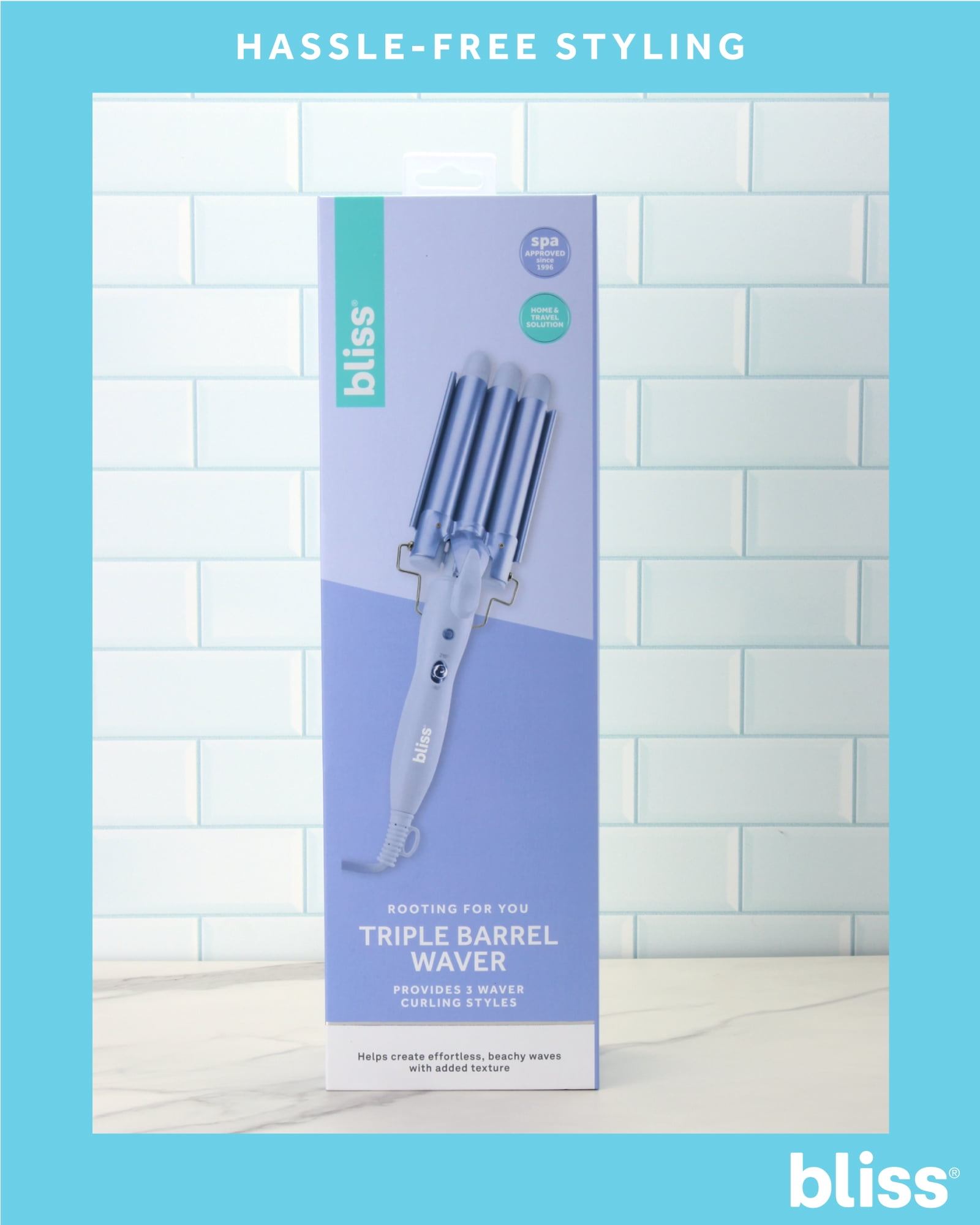 Bliss 3 Barrel Curling Iron - Adjustable Temperature Crimper Hair Tool - Curling Iron for Women