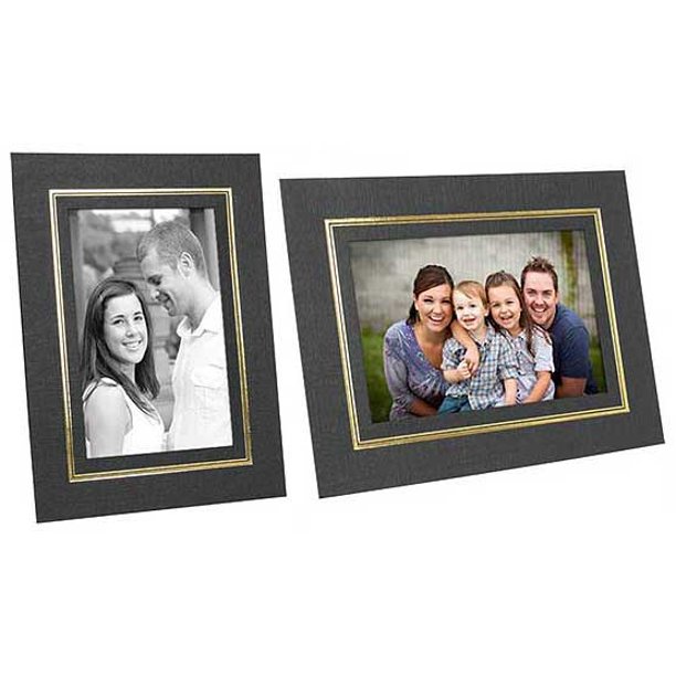 Cardboard Picture Frames 81/2x11 Black w/Gold Foil Border (25 Pack