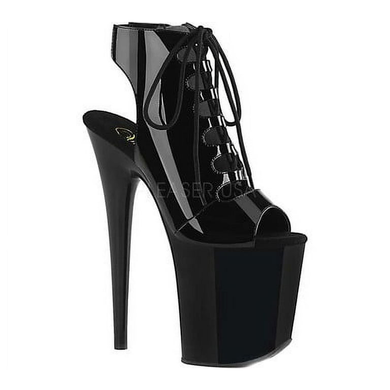 Pleaser FLAMINGO-800-20 8inch Heel, 4inch PF Open Toe/Heel Front Lace Up Ankle Bootie◆取り寄せ Women's Pleaser Flamingo 800 20 Open Toe Bootie - Walmart.com
