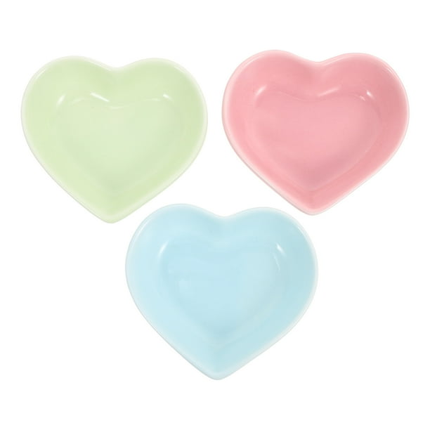 3pcs Hamster Alimentando Tazones Cuencos en forma de corazón Cuencos de alimentación de cerámica Hamster Food Bowls