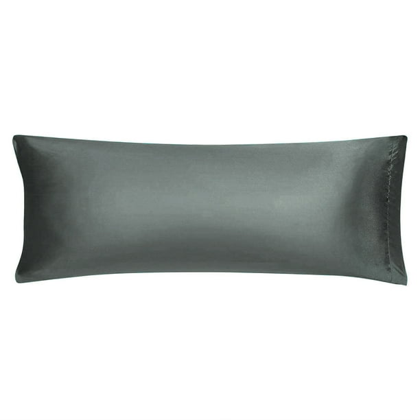 Unique Bargains Smooth Satin Body Pillow Cover Case, 20" x 54" Gray