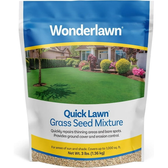 Barenbrug Wonderlawn Quicklawn Grass Seed Mix for Lawn Care and Landscaping, 3 lbs. Bag