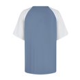 thumbnail image 5 of VERUGU Womens Tops Raglan Sleeve Crew Neck Shirts Summer Trendy Colorblock Short Sleeve T-shirts Loose Casual Comfy Blouses for Leggings Navy M, 5 of 5