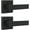 Black, variant on Matte Black Square Bar Half-Dummy Levers, Non-Turning Stainless Steel Interior Single Dummy Hardware, Heavy Duty Closet Balcony Pantry or French Door Handles(Exposed Screws, 2 Pack)