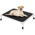 thumbnail image 1 of Chew Proof Elevated Dog Bed - Cooling Raised Pet Cot - Silver Aluminum Frame and Durable Textilene Mesh Fabric, Unique Designed No-Slip Feet for Indoor or Outdoor Use, Black Silver, X Large, 1 of 5