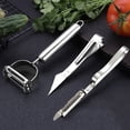 thumbnail image 6 of JingChun 3Pcs Travel Paring Knife Fruit Knife Peeling Vegetable Peeler Multi Function Small Portable Stainless Steel Pocket Knife for Travel, Camping, Kitchen, 6 of 9