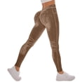 thumbnail image 2 of Celsior Compression Leggings 3D High Waisted Fitness Sport Pants 3D Anti Cellulite Leggings for Women Breathable Scrunch Butt Lifting Leggings No Curling Lift Pants Workout Yoga Pants Brown M, 2 of 7