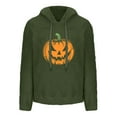 thumbnail image 4 of Sakmal Halloween Womens Hoodies Green Fall Pumpkin Print Plus Size Tops Loose Fit Hoodies for Women, 4 of 5